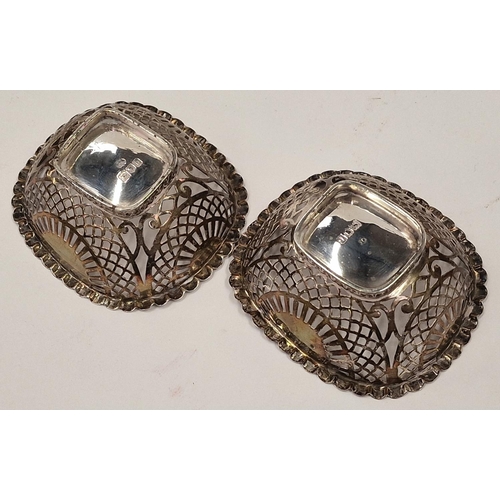 483 - Pair silver embossed bon bon dishes 110g