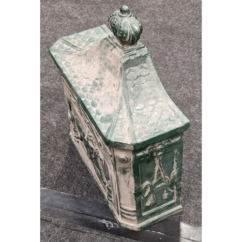 317 - Contemporary cast metal decorative letter box 42x38x15cm.