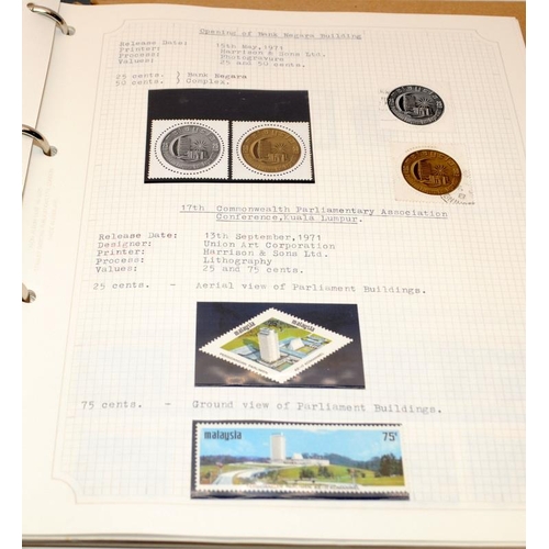 213 - 5 stamp albums mainly relating to issues from the Asian continent to include Japan, China, Singapore... 