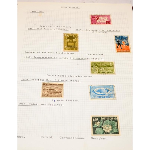 214 - 6 stamp albums mainly relating to issues from the Asian continent to include Ceylon, Vietnam, Indone... 