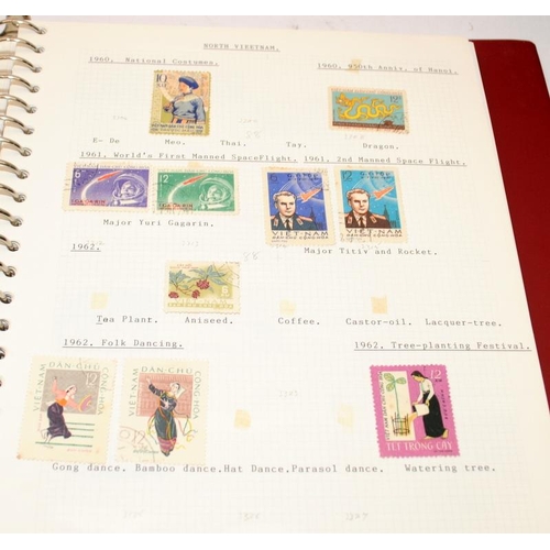 214 - 6 stamp albums mainly relating to issues from the Asian continent to include Ceylon, Vietnam, Indone... 