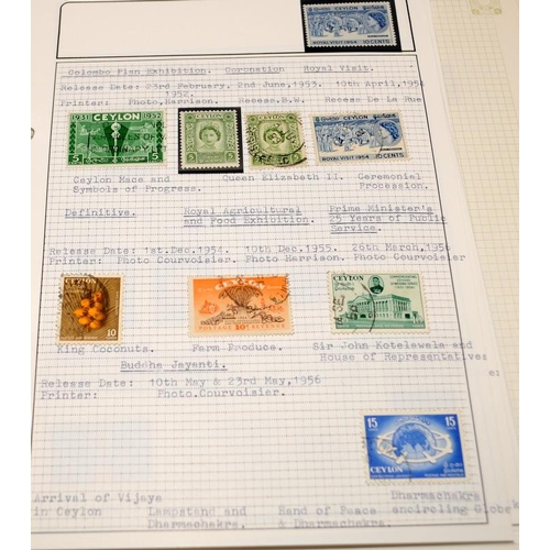 214 - 6 stamp albums mainly relating to issues from the Asian continent to include Ceylon, Vietnam, Indone... 