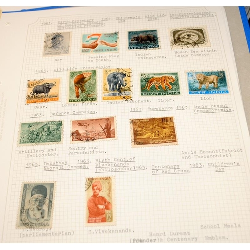 214 - 6 stamp albums mainly relating to issues from the Asian continent to include Ceylon, Vietnam, Indone... 