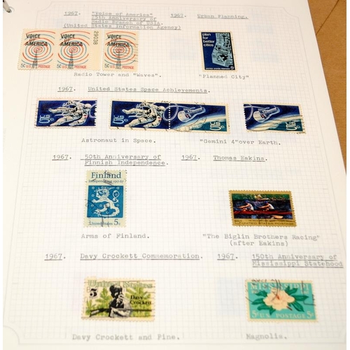 215 - 4 albums containing a collection of stamps issued by USA and Canada. All well presented