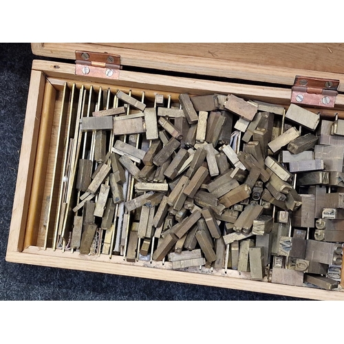 114 - Large collection of printers block letters brass and lead mixture