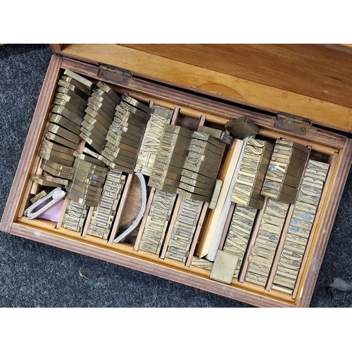 114 - Large collection of printers block letters brass and lead mixture