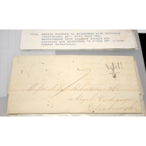 228 - Album of early 19thC letters with postmarks dated between 1830 and 1850