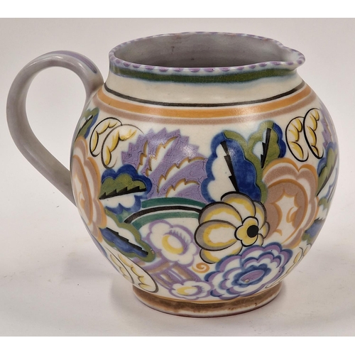 43 - Poole Pottery Carter Stabler Adams large EW pattern Jug 6.75