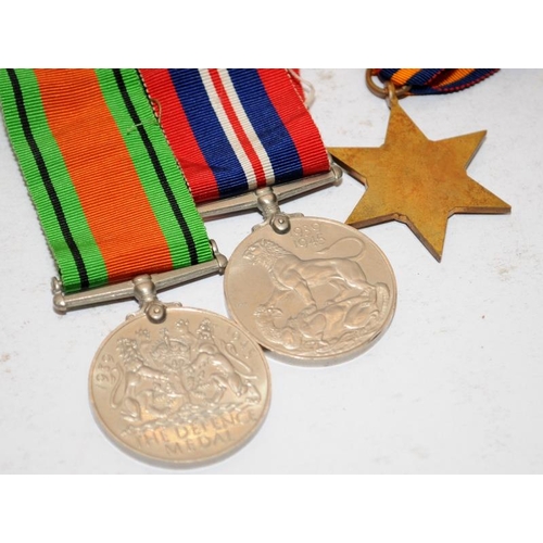 102 - WW2 War Medal, Defence Medal and Burma Star c/w an OHMS dispatch box