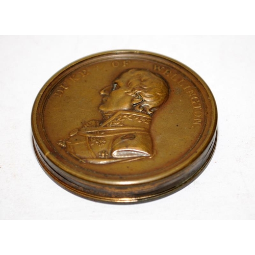 103 - Rare early 19th Century Duke of Wellington Peninsular Campaign commemorative copper box. This would ... 