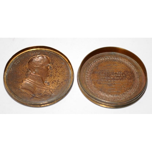 103 - Rare early 19th Century Duke of Wellington Peninsular Campaign commemorative copper box. This would ... 