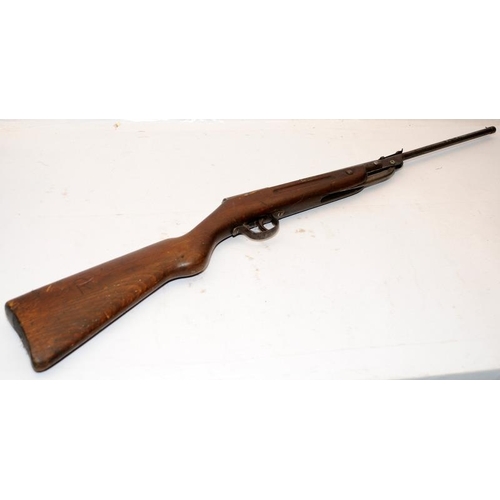 164 - Vintage Haenel XXX break barrel air rifle. .22 caliber. Cocks and discharges but not tested further