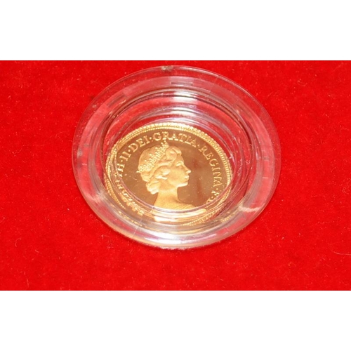 168 - 1980 22ct gold proof finish half Sovereign with certificate in case