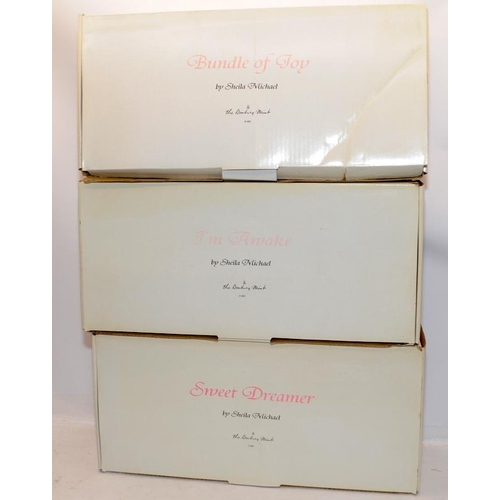 245 - 3 x Danbury Mint dolls designed by Sheila Michael. Bundle of Joy, Sweet Dreamer and I'm Awake. All p... 