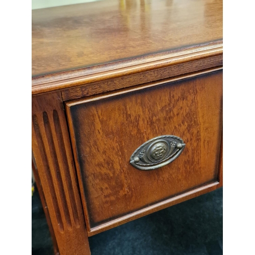 321 - Georgian style side table/desk on spade feet 81x97x46