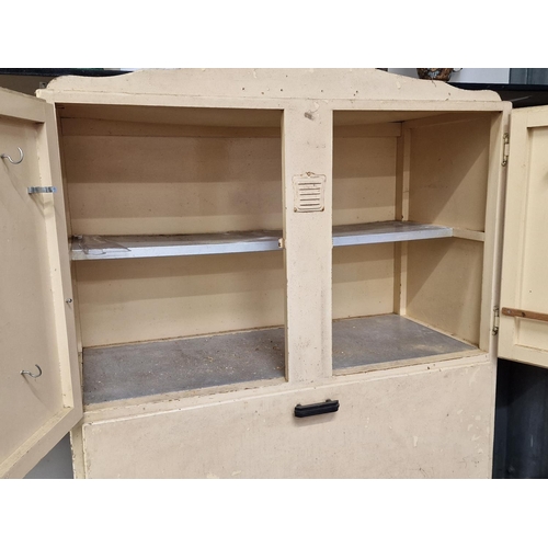 320 - Vintage 1950's painted kitchen larder unit ideal for upcycling 176x90x42cm.