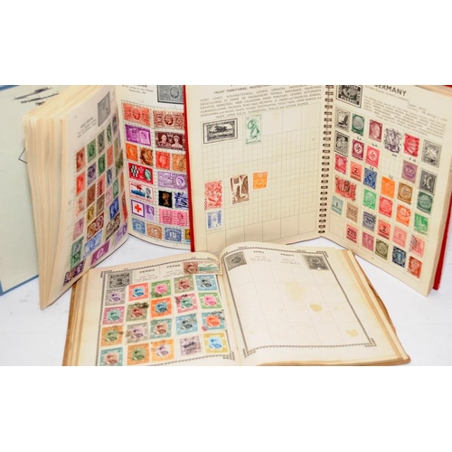 130 - 3 x vintage schoolboy stamp albums, good selection of world stamps. On behalf of Forest Holme charit... 