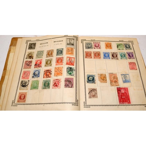 130 - 3 x vintage schoolboy stamp albums, good selection of world stamps. On behalf of Forest Holme charit... 