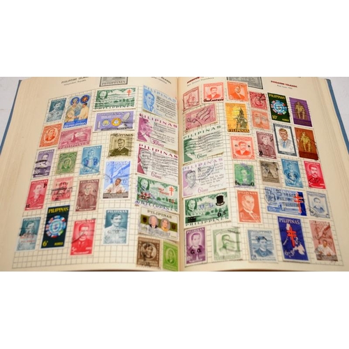 130 - 3 x vintage schoolboy stamp albums, good selection of world stamps. On behalf of Forest Holme charit... 