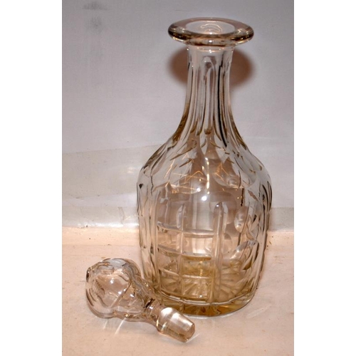 91 - Vintage glass decanter with stopper. 33cms tall. On behalf of Forest Holme charity.