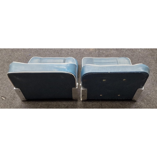 290 - Pair vintage folding speedboat seats.