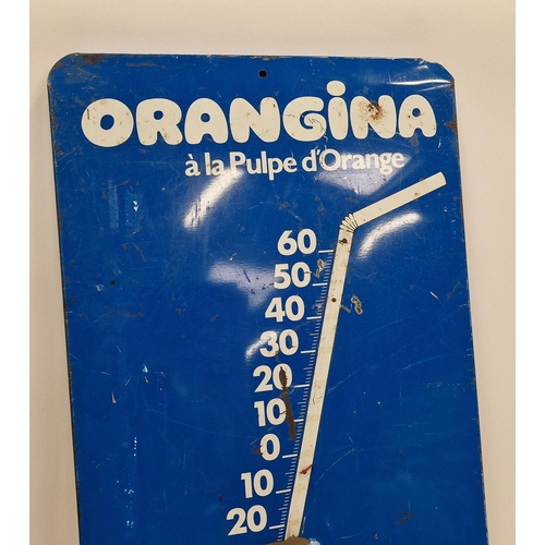 93 - Vintage French Orangina tin plate advertising sign 62x27cm.