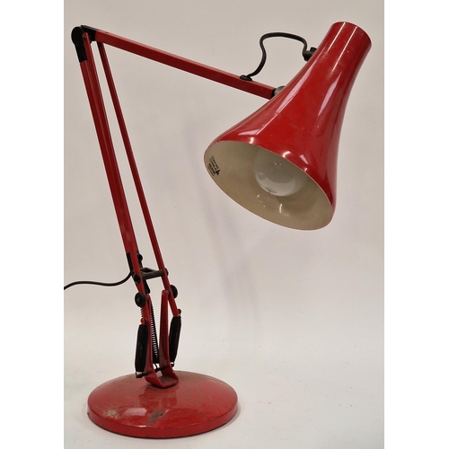 94 - Vintage Anglepoise model 90 Red desk lamp.