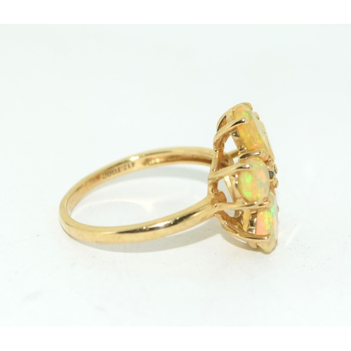 396 - Opal daisy 10ct gold ring Size Q