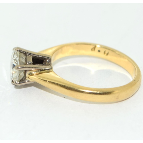 495 - A moissanite diamond ring approx 1.00ct in 18ct gold, 4.3g Size K