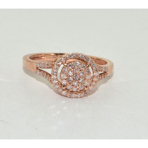 471 - Diamond rose gold 9ct gold ring Size N