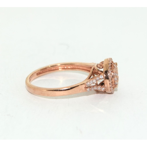 471 - Diamond rose gold 9ct gold ring Size N