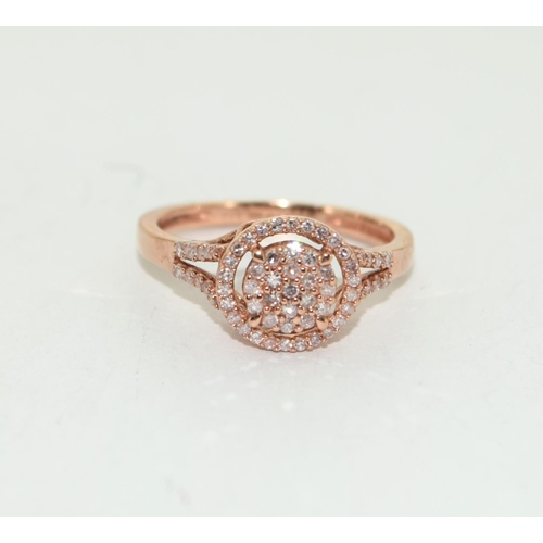 471 - Diamond rose gold 9ct gold ring Size N