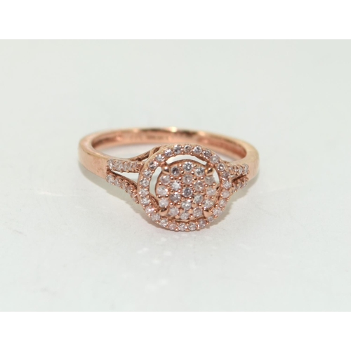 471 - Diamond rose gold 9ct gold ring Size N