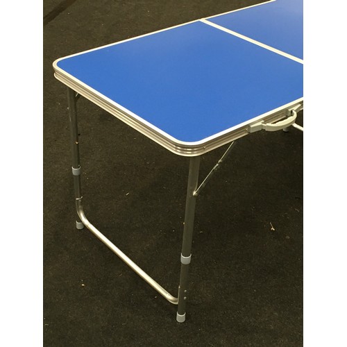 332 - Three section folding camping table.