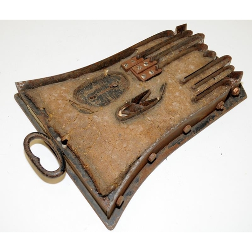 99 - Antique industrial glove cutting mould. Used for cutting leather in the shape of gloves prior to sti... 