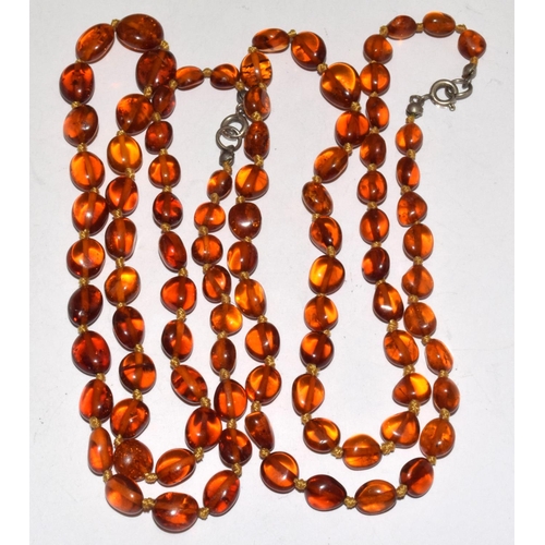 505 - Three vintage Baltic Honey Amber necklaces.