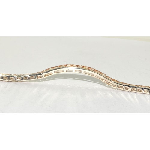 503 - Stunning champagne CZ 925 silver bracelet.