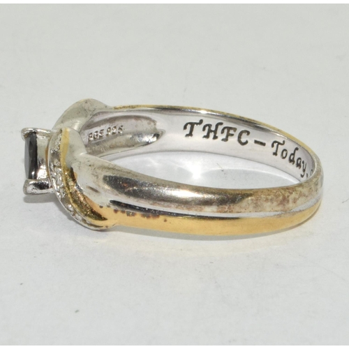 448 - A BGE(Bradford Gold Exchange) 925 silver and gold ring, Size U