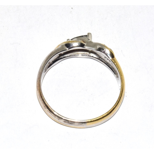 448 - A BGE(Bradford Gold Exchange) 925 silver and gold ring, Size U