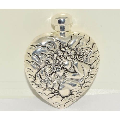 429 - Heart shaped Art Nouveau style perfume bottle stamped 800