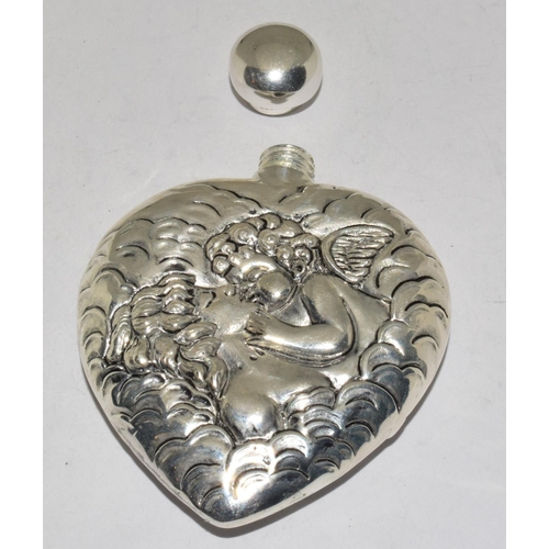 429 - Heart shaped Art Nouveau style perfume bottle stamped 800