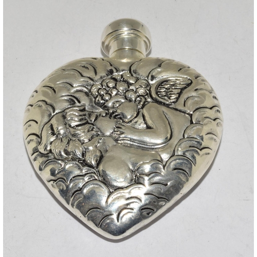 429 - Heart shaped Art Nouveau style perfume bottle stamped 800