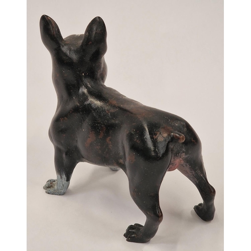 278 - A cold painted bronze Boston terrier dog figure.