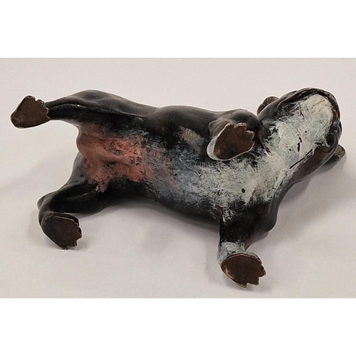 278 - A cold painted bronze Boston terrier dog figure.