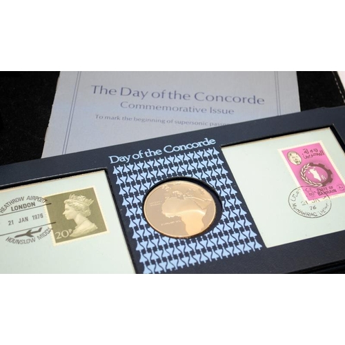 28 - Concorde collectibles to include sterling silver coin FDC commemorating the first commercial flight ... 