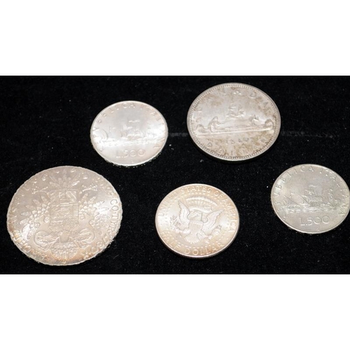 6 - 5 x foreign silver coins (6)