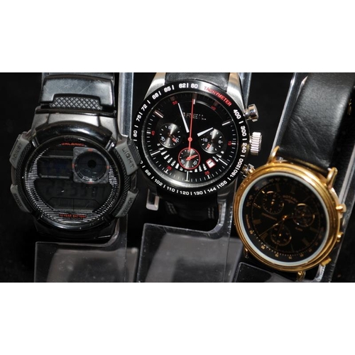 105 - 3 x gents quartz watches to include a Breil Speed One chronograph, a Rotary alarm chronograph and a ... 