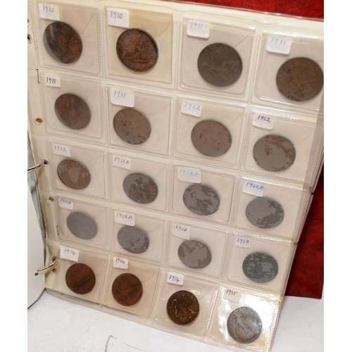 48 - Folder containing a large collection of sorted GB pennies dated between 1797 and 1935. Well over 200... 