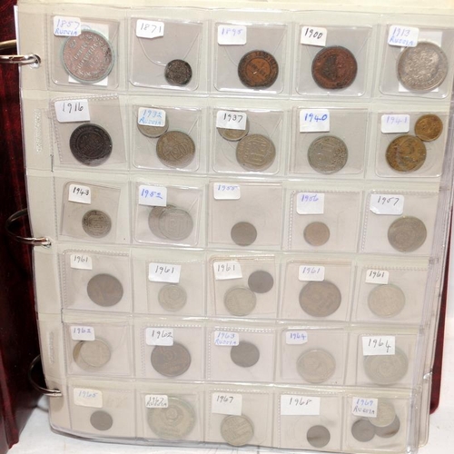 51 - Folder containing a large quantity of World coins. Alphabetically presented from Russia to Southern ... 