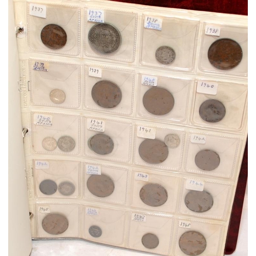 51 - Folder containing a large quantity of World coins. Alphabetically presented from Russia to Southern ... 